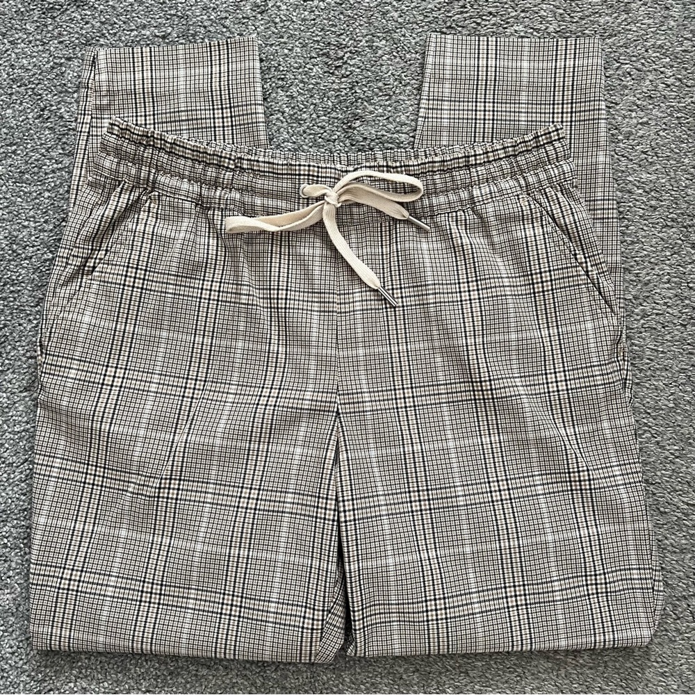H&M Plaid Drawstring Trouser Pants
